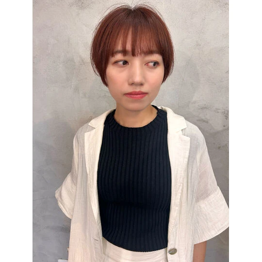画像4775：Addicthyの新色オレンジカーネリアン×ショートヘアでオトナっぽく爽やかに｜明るく夏っぽい雰囲気に｜豊橋でカットが得意な美容院